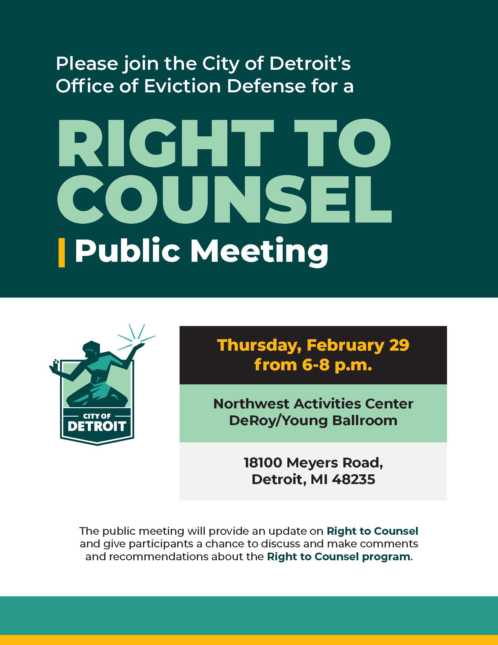 Office of Eviction Defense to host Right to Counsel program meeting for
